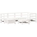 vidaXL Salon de jardin 7 Pièces blanc bois de pin massif