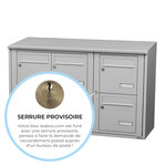 Bloc collectif Leabox 3x2  grade 3  simple face  extérieur  fixation murale  gris clair ral 7035 finition brillante