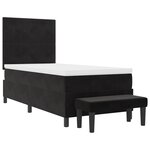 vidaXL Lit avec sommier et matelas & banc Noir 100x200 cm Velours