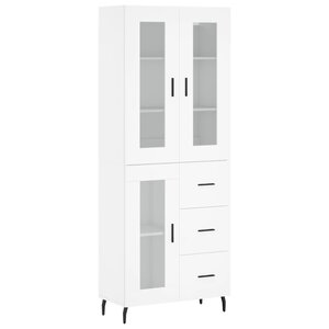 vidaXL Buffet haut Blanc 69 5x34x180 cm Bois d'ingénierie