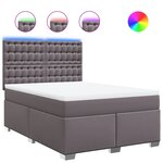 vidaXL Sommier à lattes de lit avec matelas Gris 140x200 cm Similicuir