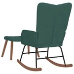 vidaXL Chaise à bascule avec repose-pied Vert foncé Velours