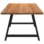 vidaXL Table à manger marron clair bois de chêne massif rectangulaire