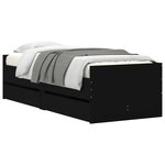 vidaXL Cadre de lit avec tiroirs sans matelas noir 90x190 cm