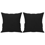 vidaXL Canapé 2 places avec oreillers noir 140 cm tissu microfibre
