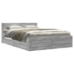 vidaXL Cadre de lit et tête de lit sans matelas sonoma gris 140x200 cm