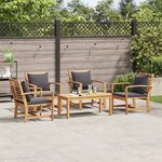 Ensemble de canapé de jardin 5 Pièces Naturel Bois de teck solide