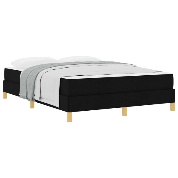 vidaXL Lit à ressorts avec matelas Noir 140 x 190 cm tissu