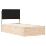 vidaXL Cadre de lit avec tête de lit rembourrée Noir 75 x 190 cm