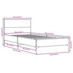 vidaXL Cadre de lit chêne sonoma 90x190 cm bois d'ingénierie et métal