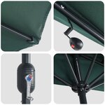 vidaXL Parasol de jardin demi Vert Moyen Aluminium thermolaqué