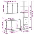 vidaXL Ensemble de meubles de salle de bain 3 Pièces Chêne fumé