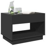 vidaXL Table basse avec LED infini noir 70x50x50 cm
