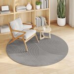 vidaXL Tapis de surface Rond HUARTE Gris Ø 120 CM Polyester