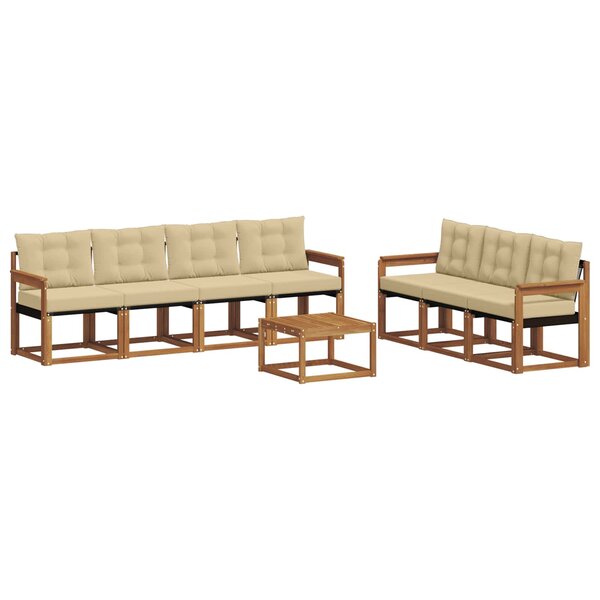 vidaXL Ensemble de canapés d'extérieur 8 pc Naturel et Beige