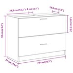 vidaXL Meuble Sous Évier Bois Ancien 78 x 37 x 59 cm Bois d'ingénierie
