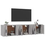 vidaXL Meubles TV muraux 3 Pièces sonoma gris 57x34 5x40 cm