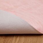 vidaXL Tapis en fausse Tafalla Rose Ø 100 cm Polyester