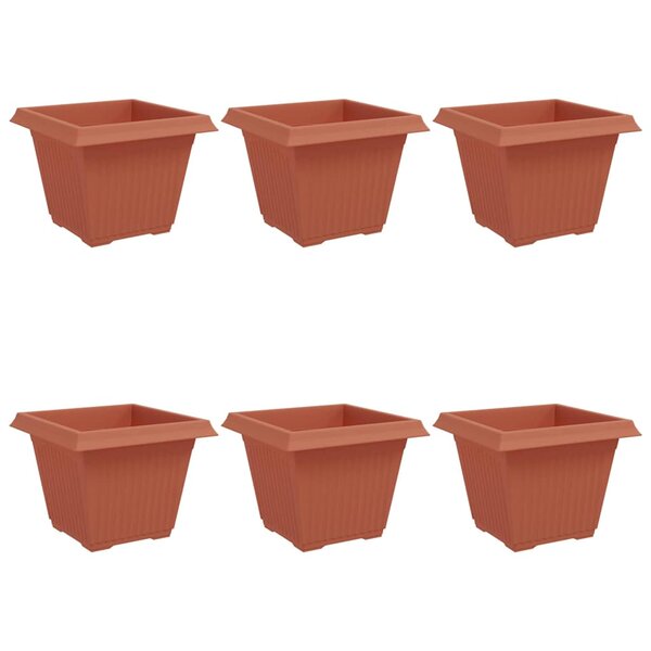 vidaXL Pot de Fleurs Carré 6 pc Rouge brique 43 x 43 x 33 5 cm
