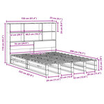 vidaXL Lit bibliothèque sans matelas cire marron 150x200cm bois massif