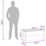 vidaXL Jardinière surélevée Gris 100 x 30 x 42 cm WPC et Aluminium