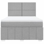 vidaXL Sommier à lattes de lit avec matelas Gris clair 140x190cm Tissu
