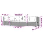 vidaXL Salon de jardin 4 Pièces avec coussins Gris Résine tressée