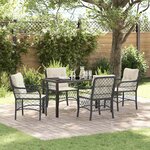 vidaXL Ensemble de salle à manger pour jardin 5 Pièces Noir Poly rotin