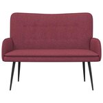 vidaXL Sofa 2 places Bordeaux 115 x 61 x 87 cm Tissu
