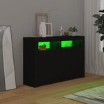 vidaXL Buffet avec lumières LED noir 115 5x30x75 cm