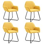 vidaXL Chaises à manger lot de 4 jaune tissu
