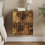 vidaXL Cabinet de chevet mural Chêne fumé 33 x 34 5 x 40 cm
