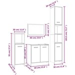 vidaXL Ensemble de meubles de salle de bain 4 Pièces Chêne marron