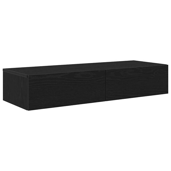 vidaXL Étagère murale avec tiroirs noir 100x36x19 cm bois d'ingénierie