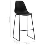 vidaXL Chaises de bar lot de 4 noir plastique