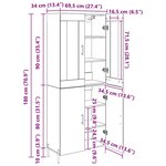 vidaXL Haut Armoire 2 Pièces Chêne noir Bois d'ingénierie