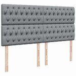 vidaXL Sommier à lattes de lit avec matelas Gris clair 200x200cm Tissu