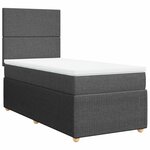 vidaXL Sommier à lattes de lit avec matelas Gris foncé 90x200 cm Tissu