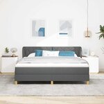 Lit à ressorts vidaXL avec matelas - Gris foncé  180x200 cm  Tissu