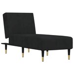 vidaXL Chaise longue noir velours