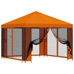 vidaXL Abri de jardin avec parois 3 x 3 m Orange Polyester et Acier