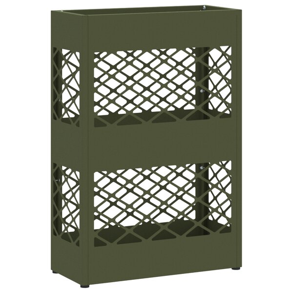vidaXL Support de parapluie vert olive   28x12x41 cm  en acier