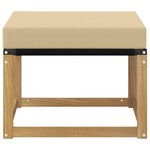 vidaXL Pouf d'Extérieur Bois d'acacia massif et tissu Textilène Blanc