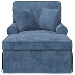 vidaXL Chaise lounge avec jupe avec coussin Bleu 157 x 91 x 91 cm ARES
