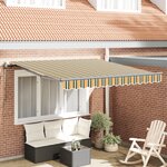 Auvent rétractable automatique vidaXL Vert et Jaune 350x250 cm