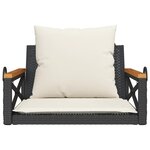 vidaXL Balancelle avec coussins noir 63x62x40 cm résine tressée