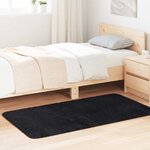 vidaXL Tapis shaggy à poils longs NAVARRA noir 80x150 cm polyester