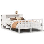 vidaXL Lit bibliothèque sans matelas blanc 150x200 cm bois pin massif
