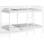 VidaXL Lit superposé sans matelas blanc 100x200 cm acier