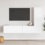 vidaXL Ensemble de meubles TV 3 Pièces Blanc Bois d'ingénierie